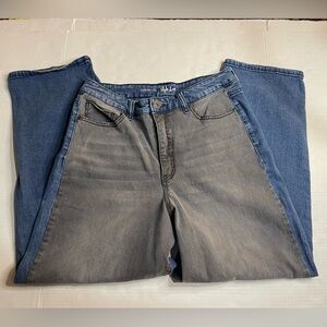 Colorblocked High-Rise Vintage-Classic Curve-Leg Blue & Charcoal Jean Style & Co
